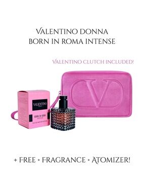 VALENTINO Donna Born in Roma Intense WITH Valentino Clutch - .20 fl oz NIB
